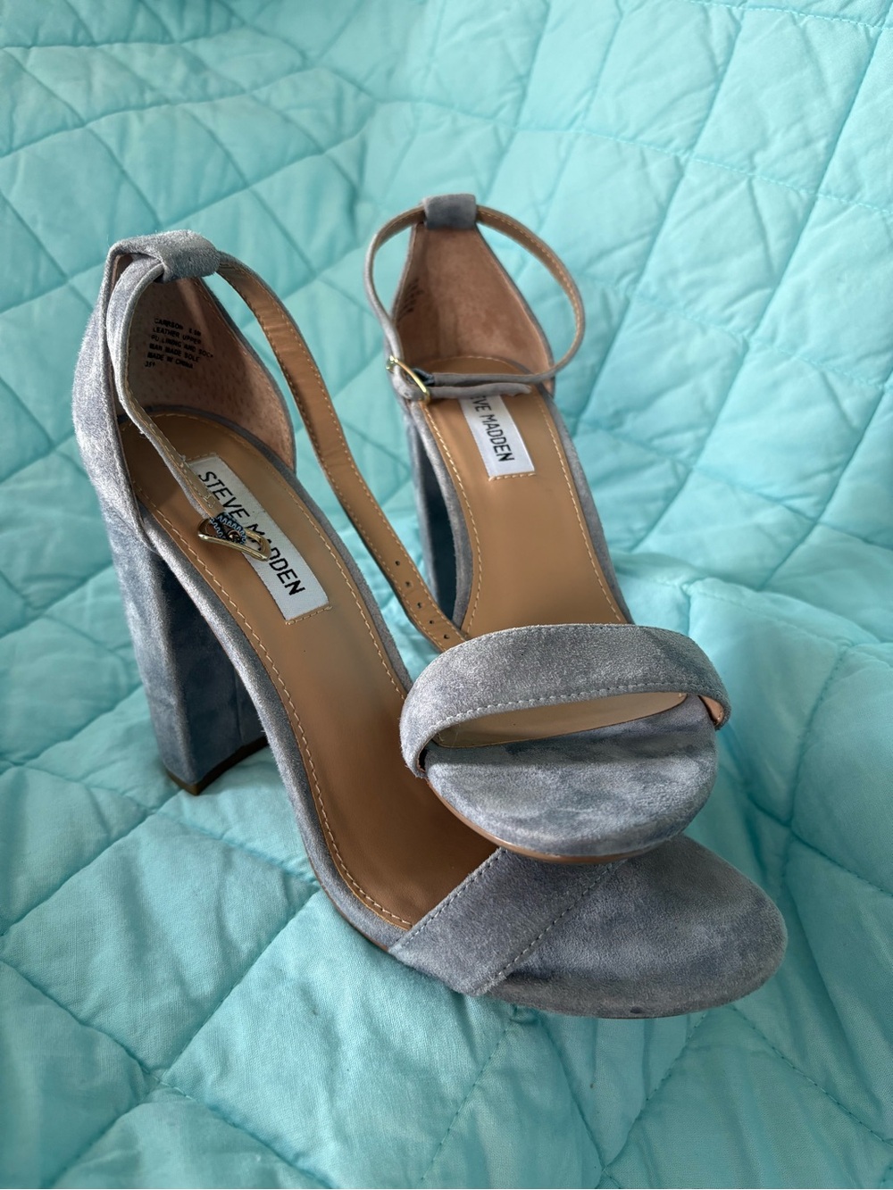 Dusty Blue 🩵 Suede Chunky Heels by Steve Madden 🩵